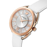 Swarovski Crystalline Glam Silver Dial White Leather Strap Watch for Women - 5452459 Buy Now By Swarovski