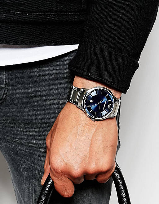 Emporio Armani Renato Blue Dial Silver Steel Strap Watch For Men - AR2477 Buy Now By Emporio Armani