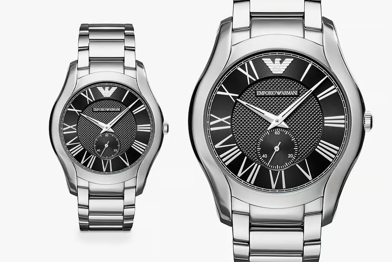Emporio Armani Valente Quartz Black Dial Silver Steel Strap Watch For Men - AR11086 Buy Now By Emporio Armani