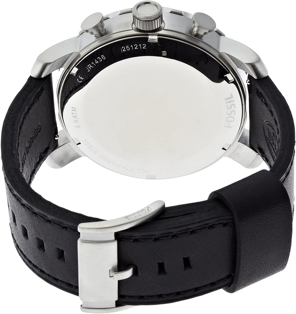 Fossil Nate Chronograph Black Dial Black Leather Strap Watch for Men - JR1436 Buy Now By Fossil