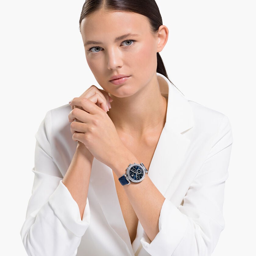 Swarovski Era Journey Blue Dial Blue Leather Strap Watch for Women - 5479239 Buy Now By Swarovski