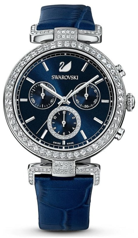 Swarovski Era Journey Blue Dial Blue Leather Strap Watch for Women - 5479239 Buy Now By Swarovski