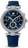 Swarovski Era Journey Blue Dial Blue Leather Strap Watch for Women - 5479239 Buy Now By Swarovski