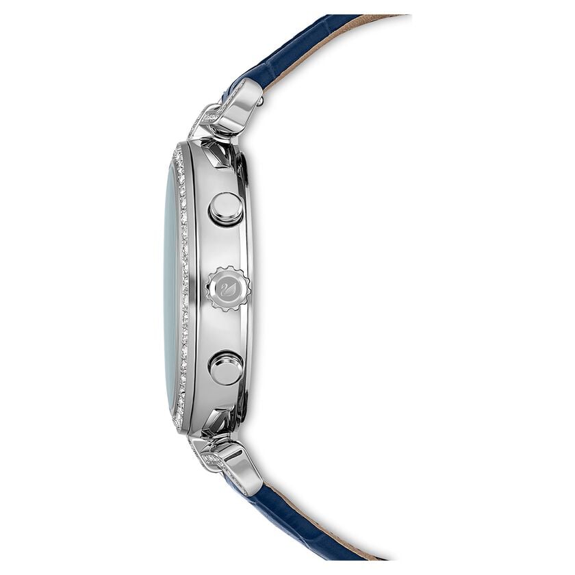 Swarovski Era Journey Blue Dial Blue Leather Strap Watch for Women - 5479239 Buy Now By Swarovski