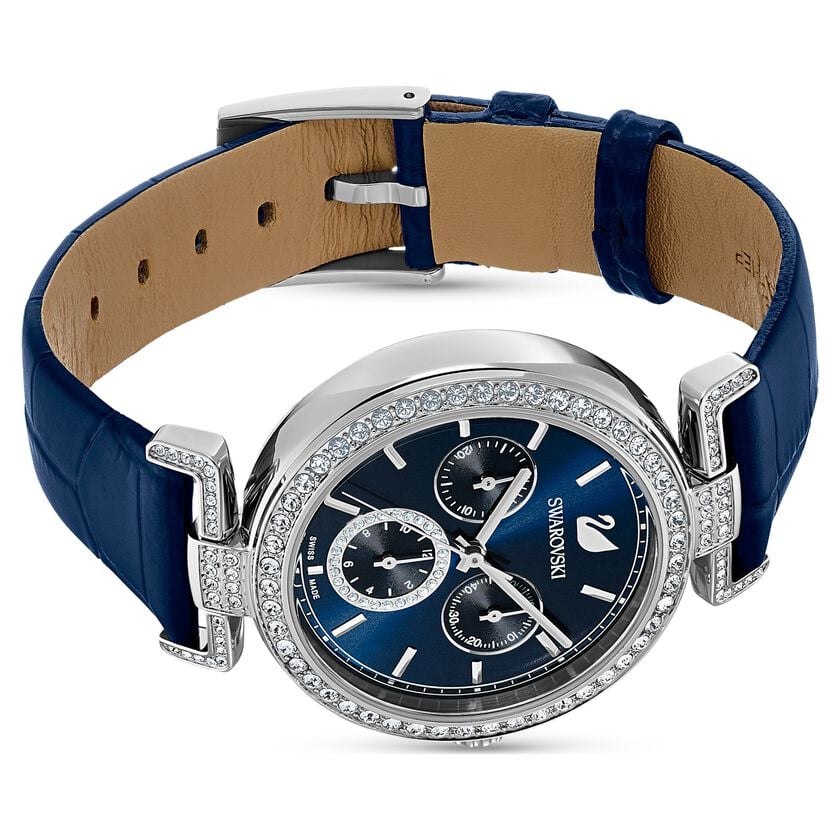 Swarovski Era Journey Blue Dial Blue Leather Strap Watch for Women - 5479239 Buy Now By Swarovski