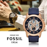 Fossil Grant Automatic Blue Dial Blue Leather Strap Watch for Men - ME3029 Buy Now By Fossil