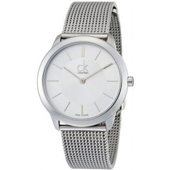 Calvin Klein Minimal White Dial Silver Mesh Bracelet Watch for Men - K3M22126 Buy Now By Calvin Klein