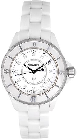 Chanel J12 Diamonds Ceramic White Dial White Steel Strap Watch for Women - J12 H1628 Buy Now By Chanel