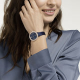 Swarovski Crystal Frost Blue Dial Blue Leather Strap Watch for Women - 5484061 Buy Now By Swarovski