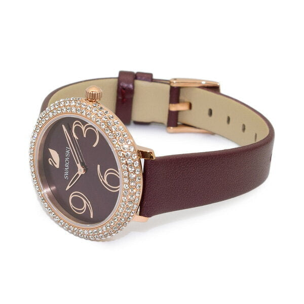 Swarovski Crystal Frost Red Dial Red Leather Strap Watch for Women - 5484064 Buy Now By Swarovski