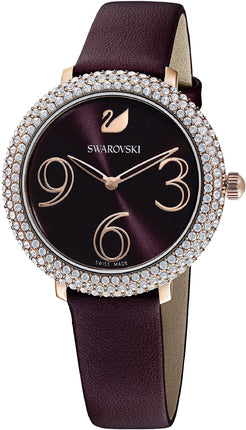 Swarovski Crystal Frost Red Dial Red Leather Strap Watch for Women - 5484064 Buy Now By Swarovski