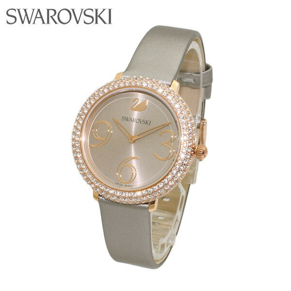 Swarovski Crystal Frost Grey Dial Grey Leather Strap Watch for Women - 5484067 Buy Now By Swarovski