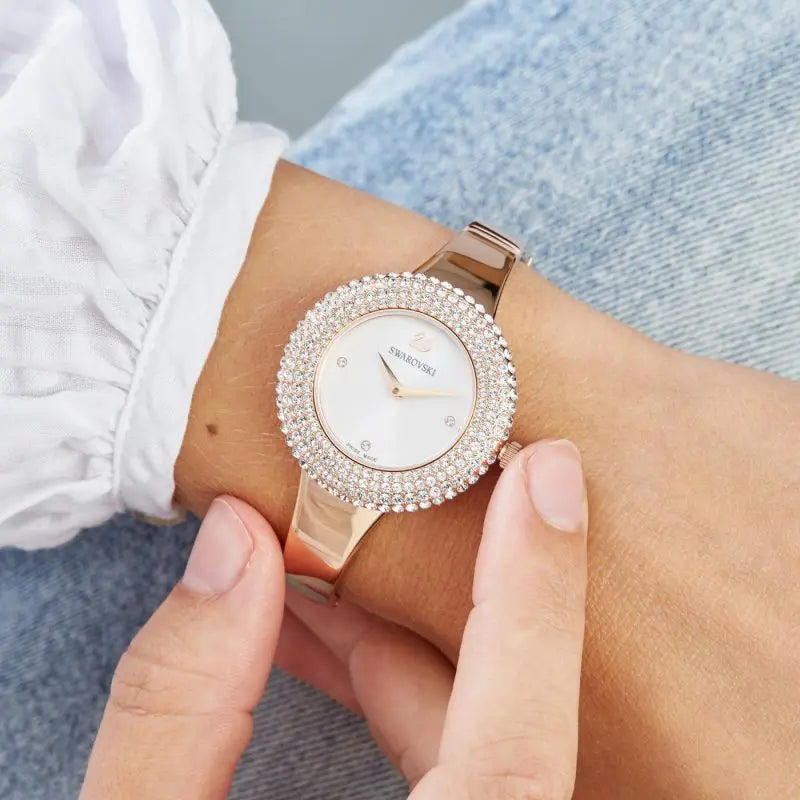 Swarovski Crystal Rose Silver Dial Rose Gold Steel Strap Watch for Women - 5484073 Buy Now By Swarovski