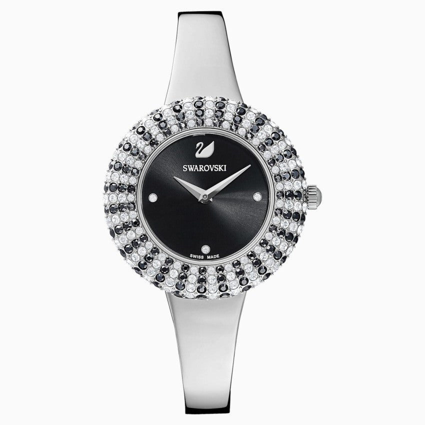 Swarovski Crystal Rose Black Dial Silver Steel Strap Watch for Women - 5484076 Buy Now By Swarovski