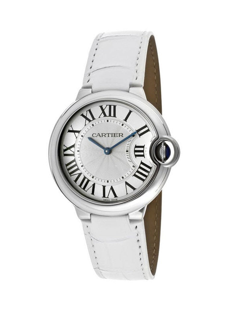 Cartier Ballon Bleu de Cartier Silver Dial White Leather Strap Watch for Women - W6920087 Buy Now By Cartier