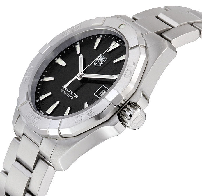 Tag Heuer Aquaracer Quartz Black Dial Silver Steel Strap Watch for Men - WAY1110.BA0928 Buy Now By Tag Heuer