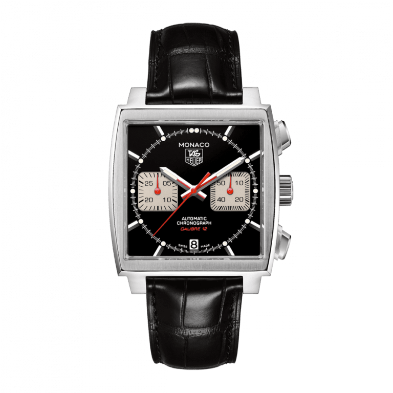 Tag Heuer Monaco Automatic Chronograph Black Dial Black Leather Strap Watch for Men - CBL2113.FC6177 Buy Now By Tag Heuer