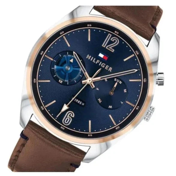 Tommy Hilfiger Deacan Blue Dial Brown Leather Strap Watch for Men - 1791549 Buy Now By Tommy Hilfiger