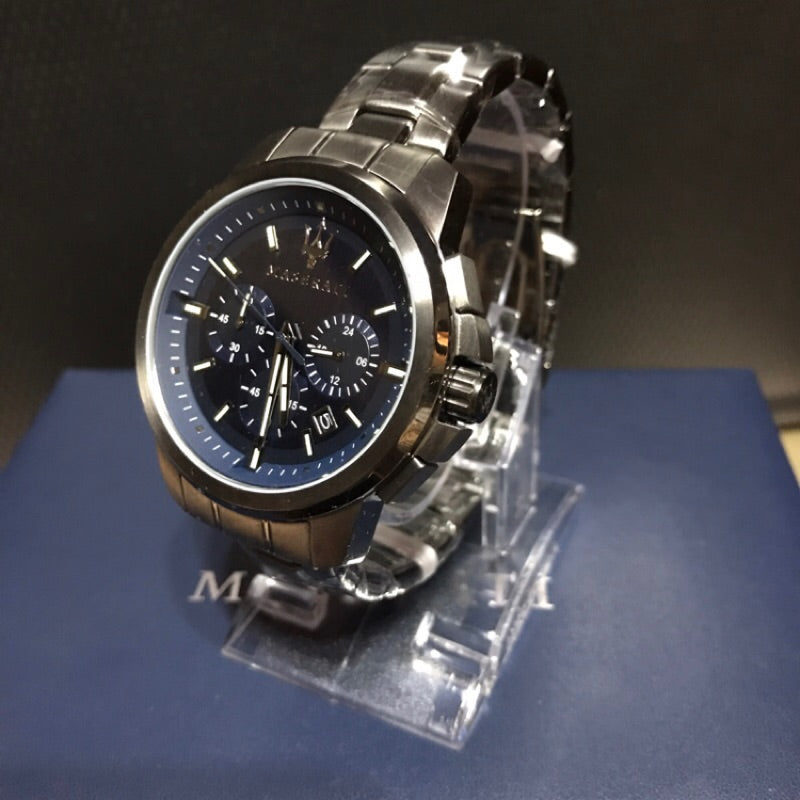 Maserati Successo Chronograph Blue Dial Black Steel Strap Watch For Men - R8873621005 Buy Now By Maserati