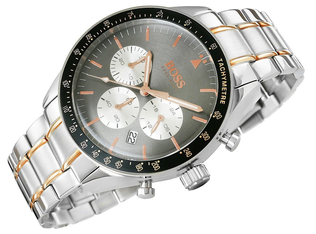 Hugo Boss Trophy Chronograph Grey Dial Silver Steel Strap Watch for Men - 1513634 Buy Now By Hugo Boss