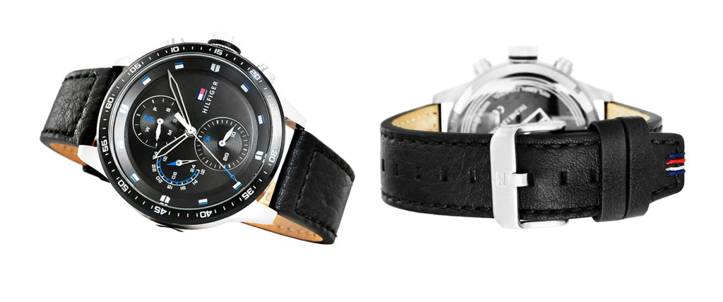 Tommy Hilfiger Trent Chronograph Quartz Black Dial Black Leather Strap Watch For Men - 1791810 Buy Now By Tommy Hilfiger