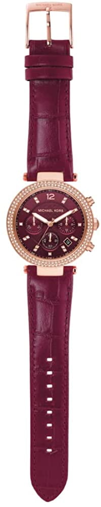Michael Kors Parker Chronograph Red Dial Red Leather Strap Watch For Women - MK6986 Buy Now By Michael Kors