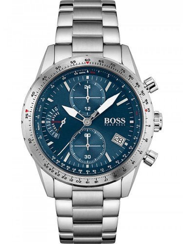 Hugo Boss Pilot Blue Dial Silver Steel Strap Watch for Men - 1513850 Buy Now By Hugo Boss
