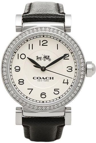 Coach Madison White Dial Black Leather Strap Watch for Women - 14502399 Buy Now By Coach