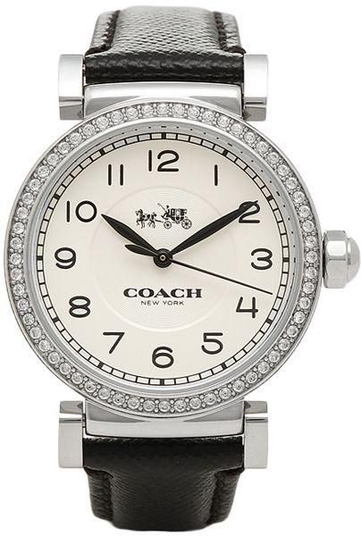 Coach Madison White Dial Black Leather Strap Watch for Women - 14502399 Buy Now By Coach