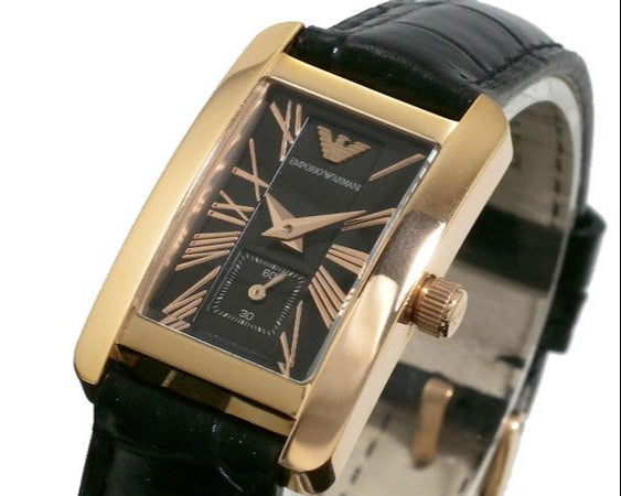 Emporio Armani Classic Black Dial Black Leather Strap Watch For Women - AR0169 Buy Now By Emporio Armani
