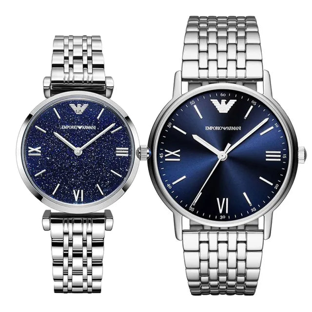 Emporio Armani Kappa Quartz Blue Dial Silver Steel Strap Watch For Men - AR80010 Buy Now By Emporio Armani