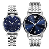 Emporio Armani Kappa Quartz Blue Dial Silver Steel Strap Watch For Men - AR80010 Buy Now By Emporio Armani