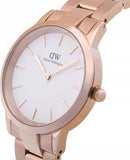Daniel Wellington Iconic Link White Dial Rose Gold Steel Strap Watch For Women - DW00100209 Buy Now By Daniel Wellington