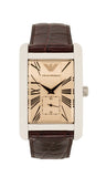 Emporio Armani Classic Beige Dial Brown Leather Strap Watch For Men - AR0154 Buy Now By Emporio Armani