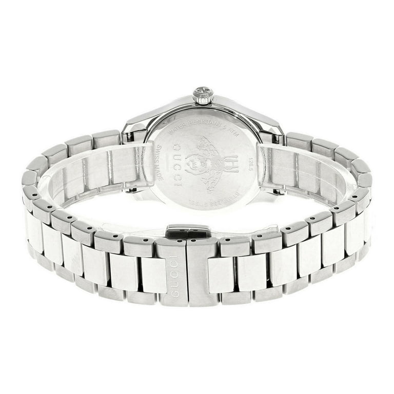 Gucci G Timeless Quartz Diamonds Black Dial Silver Steel Strap Watch For Women - YA1265024 Buy Now By Gucci