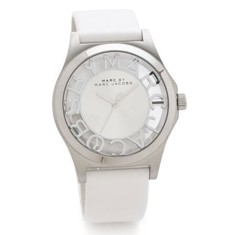 Marc Jacobs Henry Skeleton White Dial White Leather Strap Watch for Women - MBM1241 Buy Now By Marc Jacobs