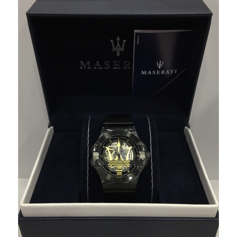 Maserati Potenza Automatic Black Dial Black Leather Strap Watch For Men - R8821108036 Buy Now By Maserati
