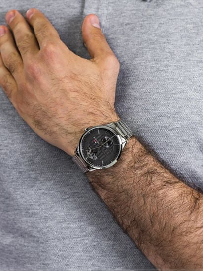 Tommy Hilfiger Hunter Grey Dial Silver Steel Strap Watch for Men - 1791608 Buy Now By Tommy Hilfiger