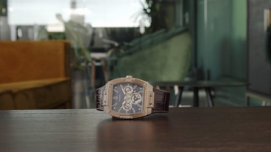 Guess Phoenix Multifunction Blue Dial Brown Leather Strap Watch for Men - GW0202G2 Buy Now By Guess