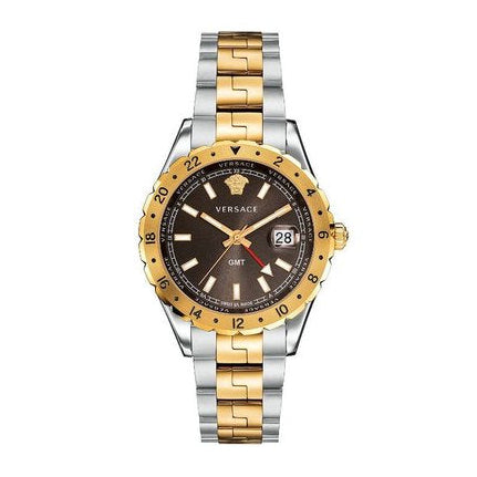 Versace Hellenyium GMT Black Dial Two Tone Steel Strap Watch for Men - V11040015 Buy Now By Versace