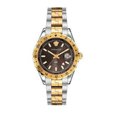 Versace Hellenyium GMT Black Dial Two Tone Steel Strap Watch for Men - V11040015 Buy Now By Versace