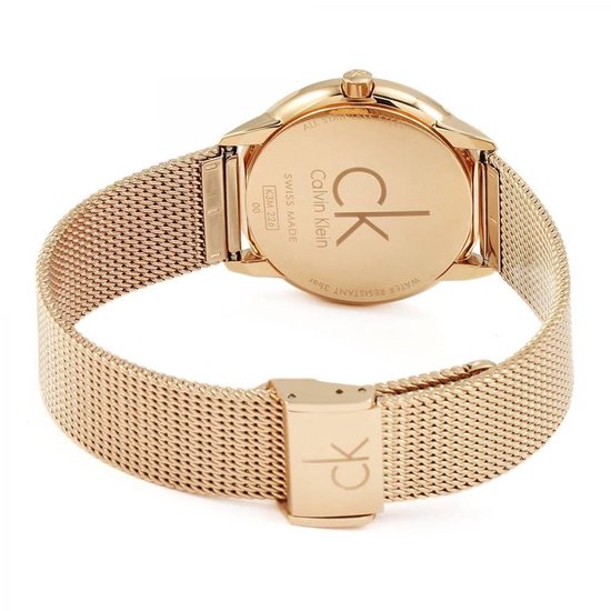 Calvin Klein Minimal White Dial Rose Gold Mesh Bracelet Watch for Women - K3M22626 Buy Now By Calvin Klein