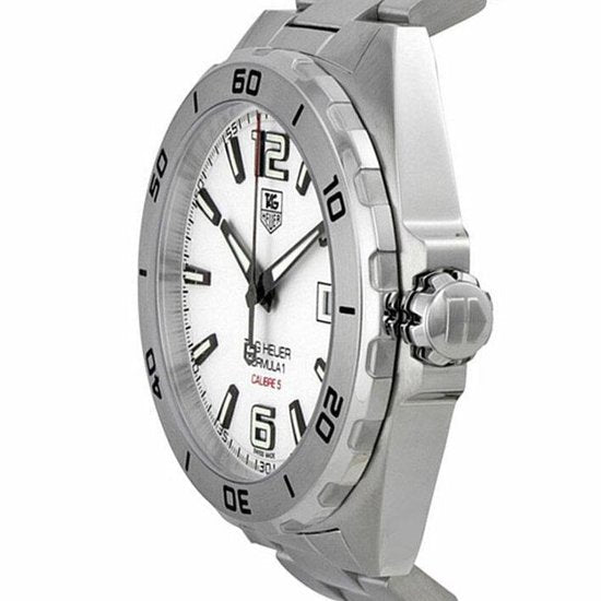 Tag Heuer Formula 1 Calibre 5 Automatic White Dial Silver Steel Strap Watch for Men - WAZ2114.BA0875 Buy Now By Tag Heuer