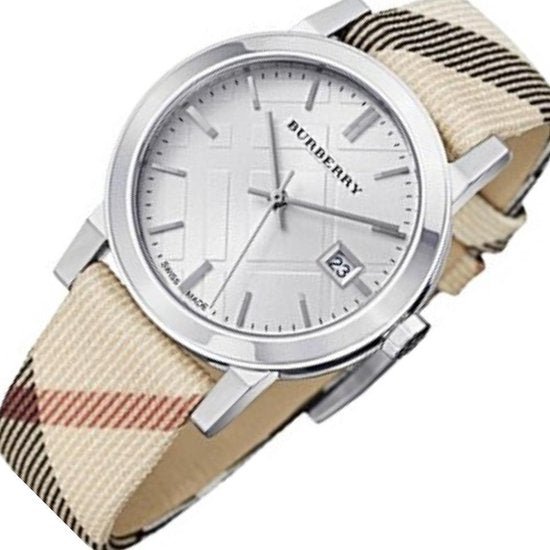 Burberry The City Nova Silver Dial White Leather Strap Watch for Women - BU9022 Buy Now By Burberry
