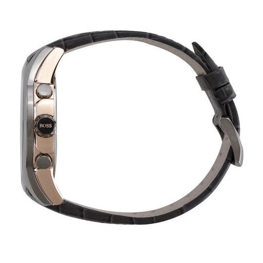 Hugo Boss Onyx Chronograph Grey Dial Black Leather Strap Watch For Men - HB1513366 Buy Now By Hugo Boss