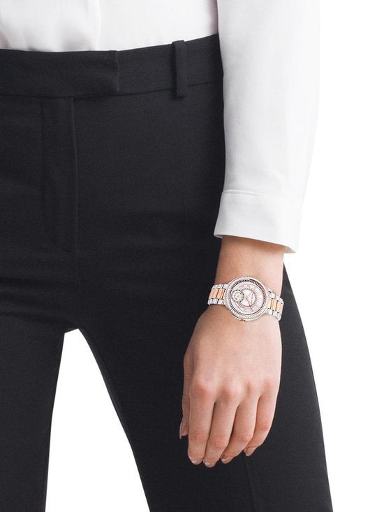 Michael Kors Madelyn Silver Dial Two Tone Steel Strap Watch for Women - MK6288 Buy Now By Michael Kors