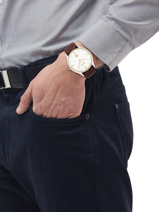 Hugo Boss Classic White Dial Brown Leather Strap Watch for Men - 1513486 Buy Now By Hugo Boss