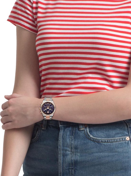 Michael Kors Brinkley Blue Dial Two Tone Steel Strap Watch for Women - MK6205 Buy Now By Michael Kors