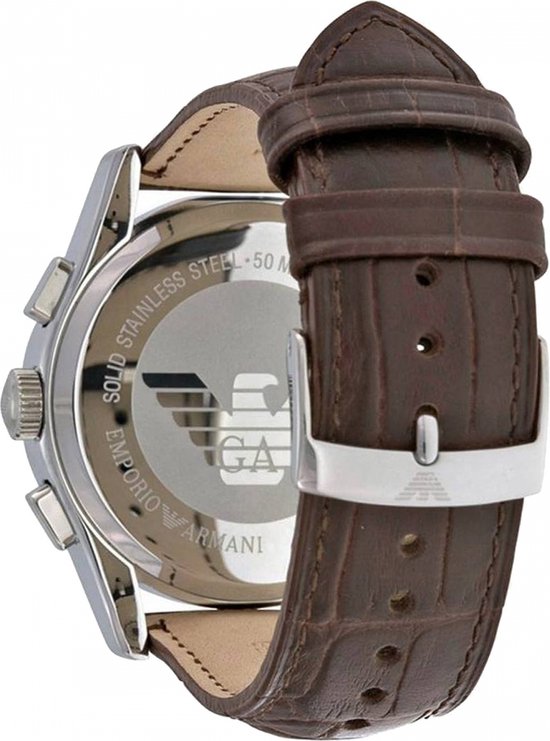 Emporio Armani Valente Chronograph Amber Dial Brown Leather Strap Watch For Men - AR1634 Buy Now By Emporio Armani