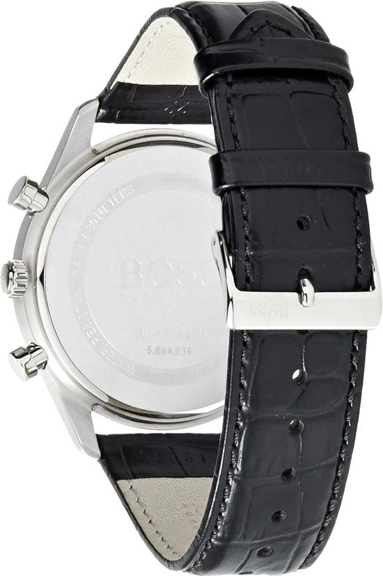 Hugo Boss Ambassador Chronograph Quartz Black Dial Black Leather Strap Watch For Men - HB1513194 Buy Now By Hugo Boss